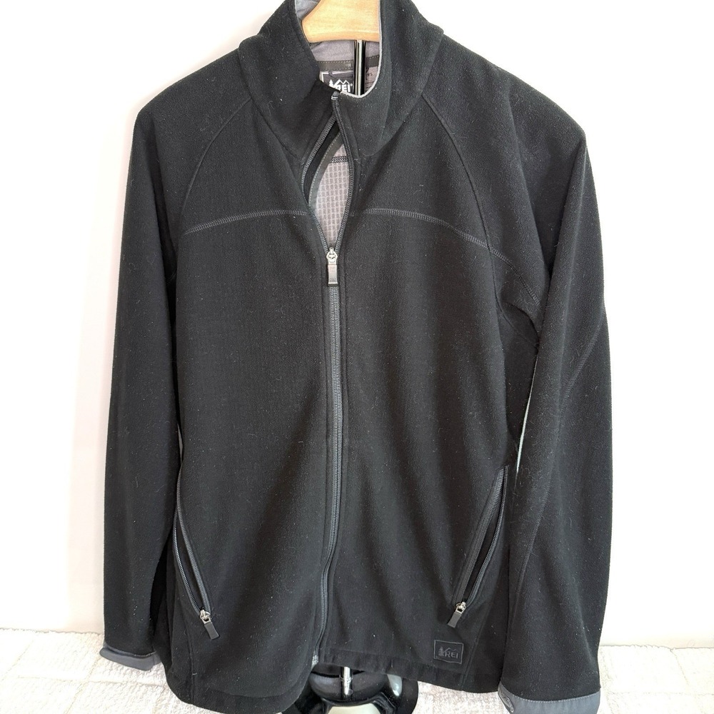 REI Womens Soft Shell Black Jacket Full Zip XL Performance Activewear Outdoors